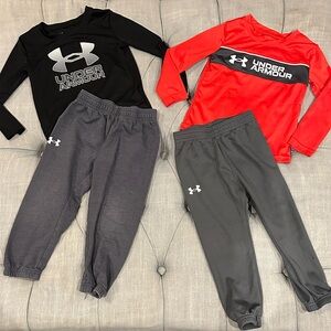 Under Armour Kids Red and Gray Jogger Set